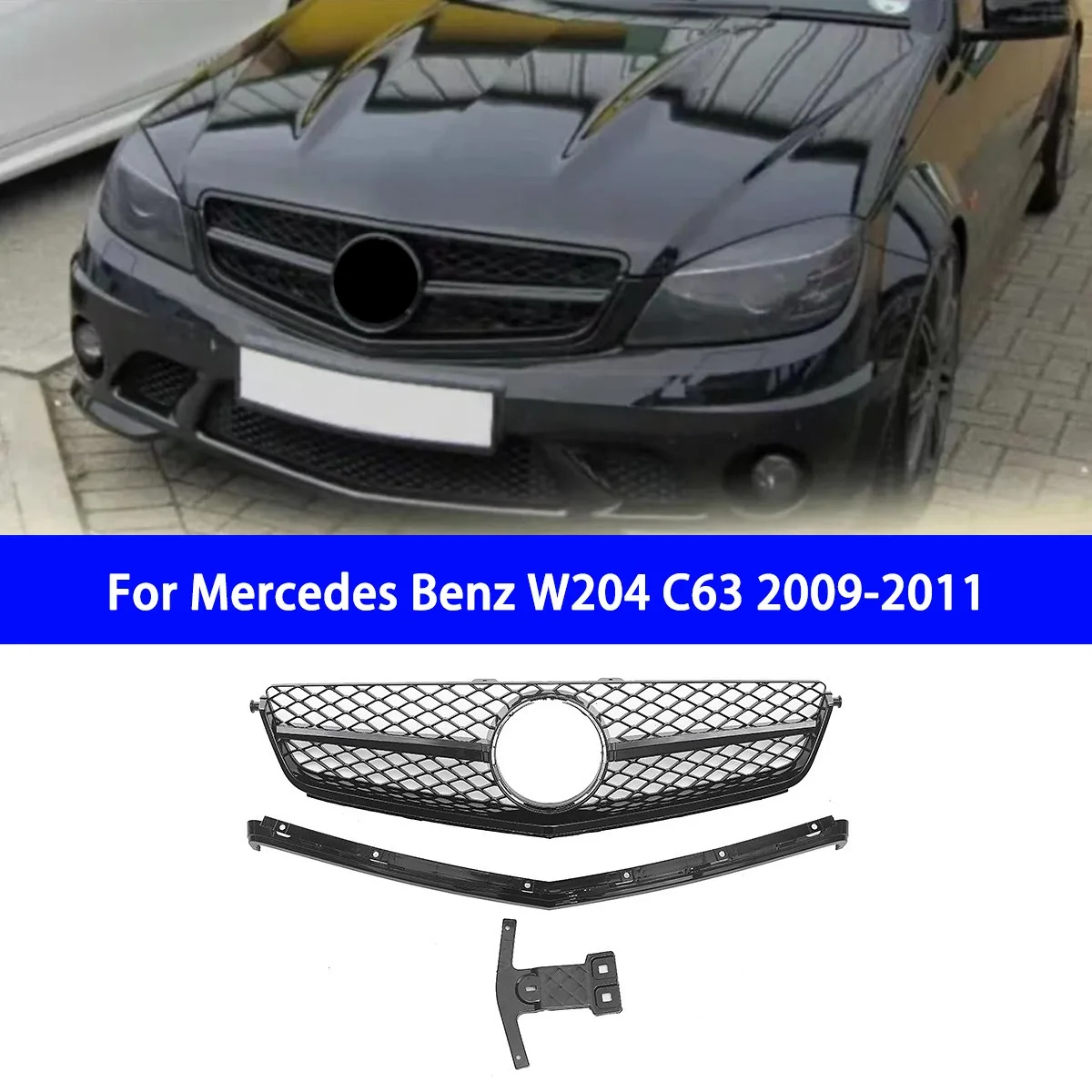 

Suitable for Mercedes Benz W204 C63 2009-2011 Modification 12-14 Models C63 Grille Original Car Replacement