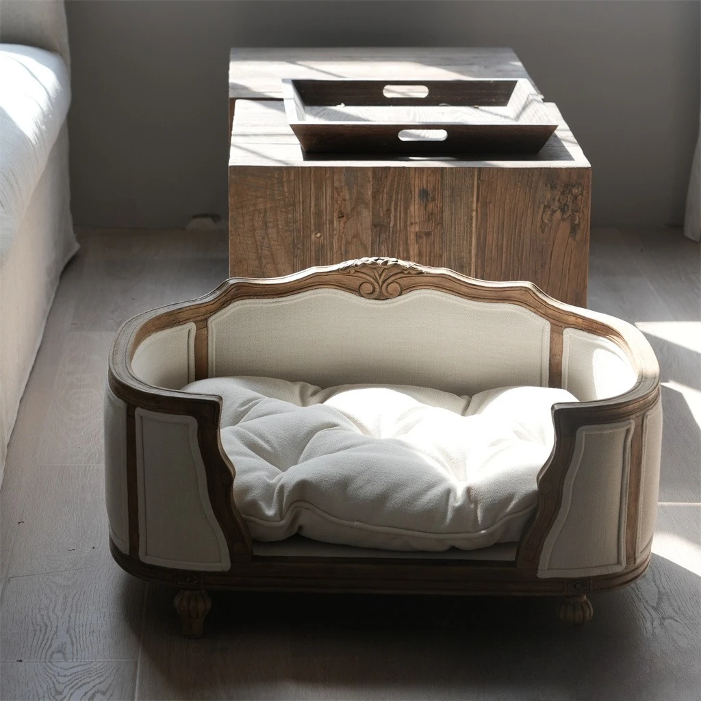Small dog kennel Pet litter Supplies Kennel Cat litter American retro solid wood house furniture
