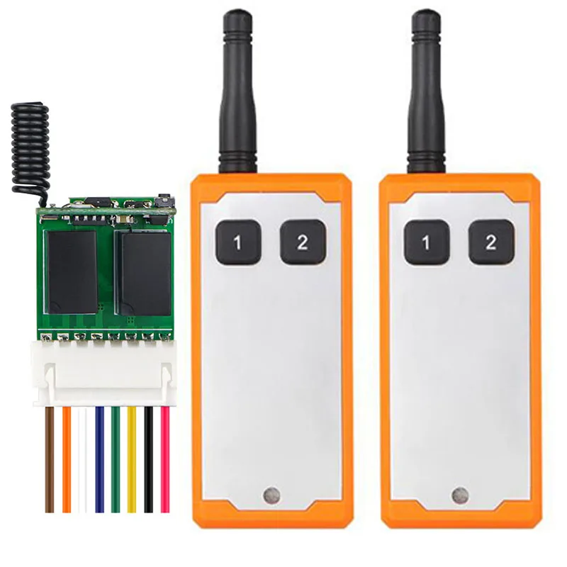 1000M Long Range DC 3.7V-12V Tiny 2 CH Mini Relay Remote Control Switch Micro Wireless Switches Key Trigger Button Remote Switch