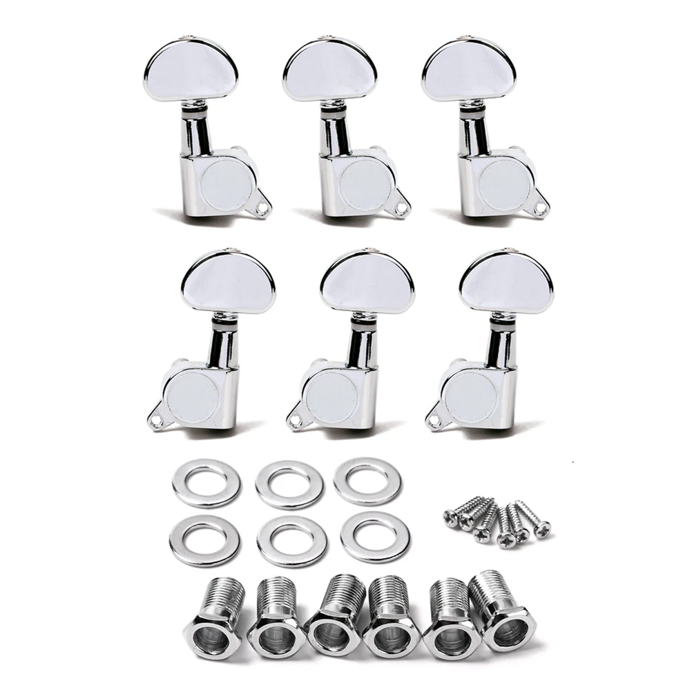 

6 PCS Half Round Guitar Pegs Tuning Machine Heads Practicability Parts Sealed Electric