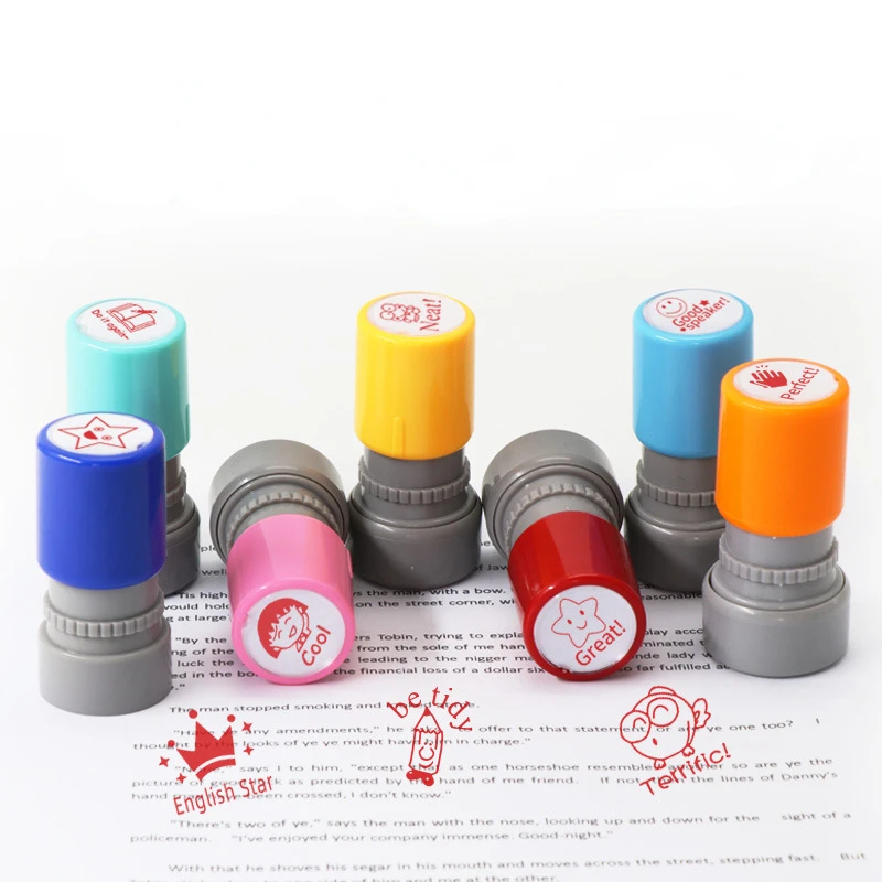 Various Styles Primary School Students Comments Encourage Stamp DIY Kindergarten Teacher Supplies Kids Toys Scrapbooking Seal