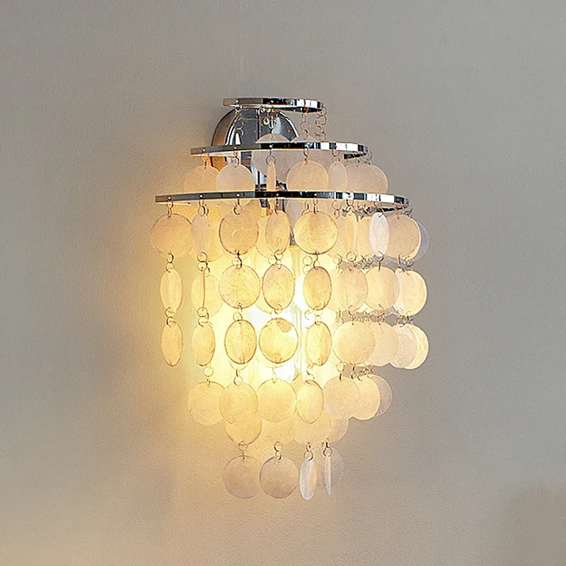 Italian French Living Room Chandelier Dining Room Modern Minimalist Natural Shell Designer Creative Wind Chimes Hanging Lamp