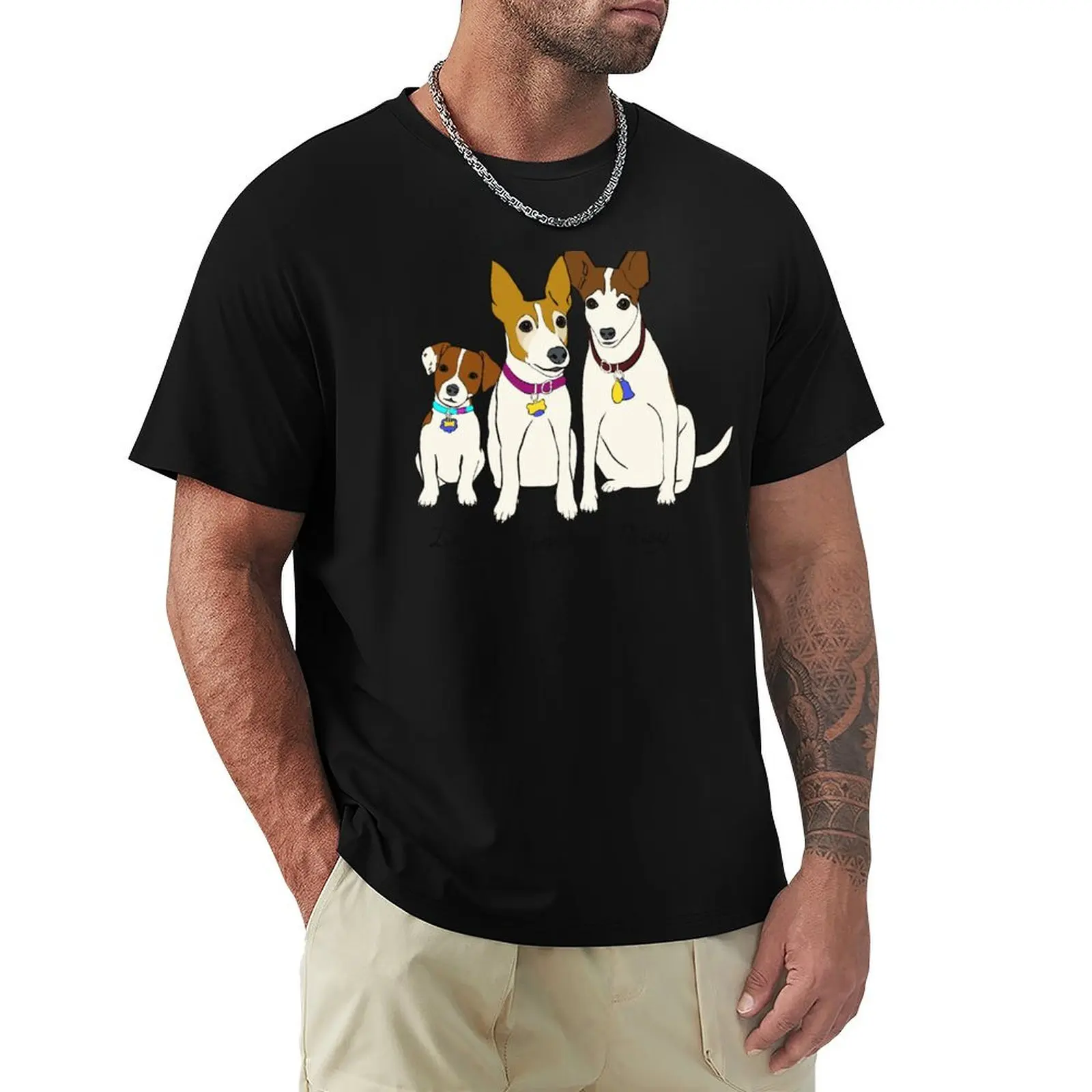 

Dog Trio Memorial - Pet Commission 01 T-Shirt tops for a boy boys animal print men clothes