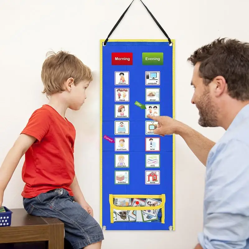 Visual Schedule For Kids Chore Chart Home & School Chore Pocket Chart Toddler Schedule Planning Board Calendar Chart Morning