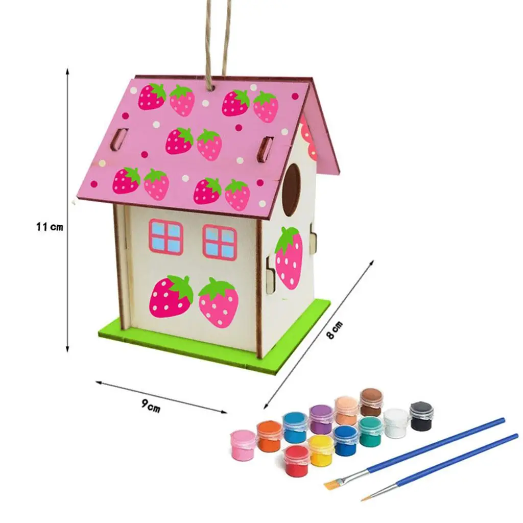 Kit de construction de crémaillère à oiseaux, peinture Graffiti, ensemble suspendu pour crèche d'oiseau comprenant 12 couleurs et 2 pinceaux