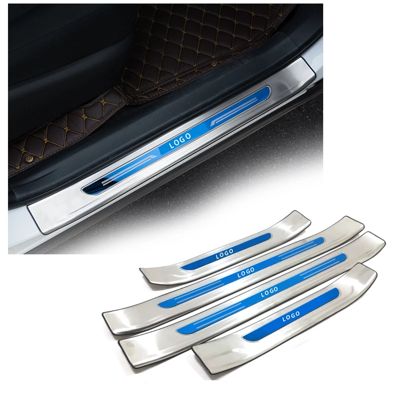 

Stainless Steel Door Sill Trim Plate Scuff Guard For Toyota RAV4 2013-2018