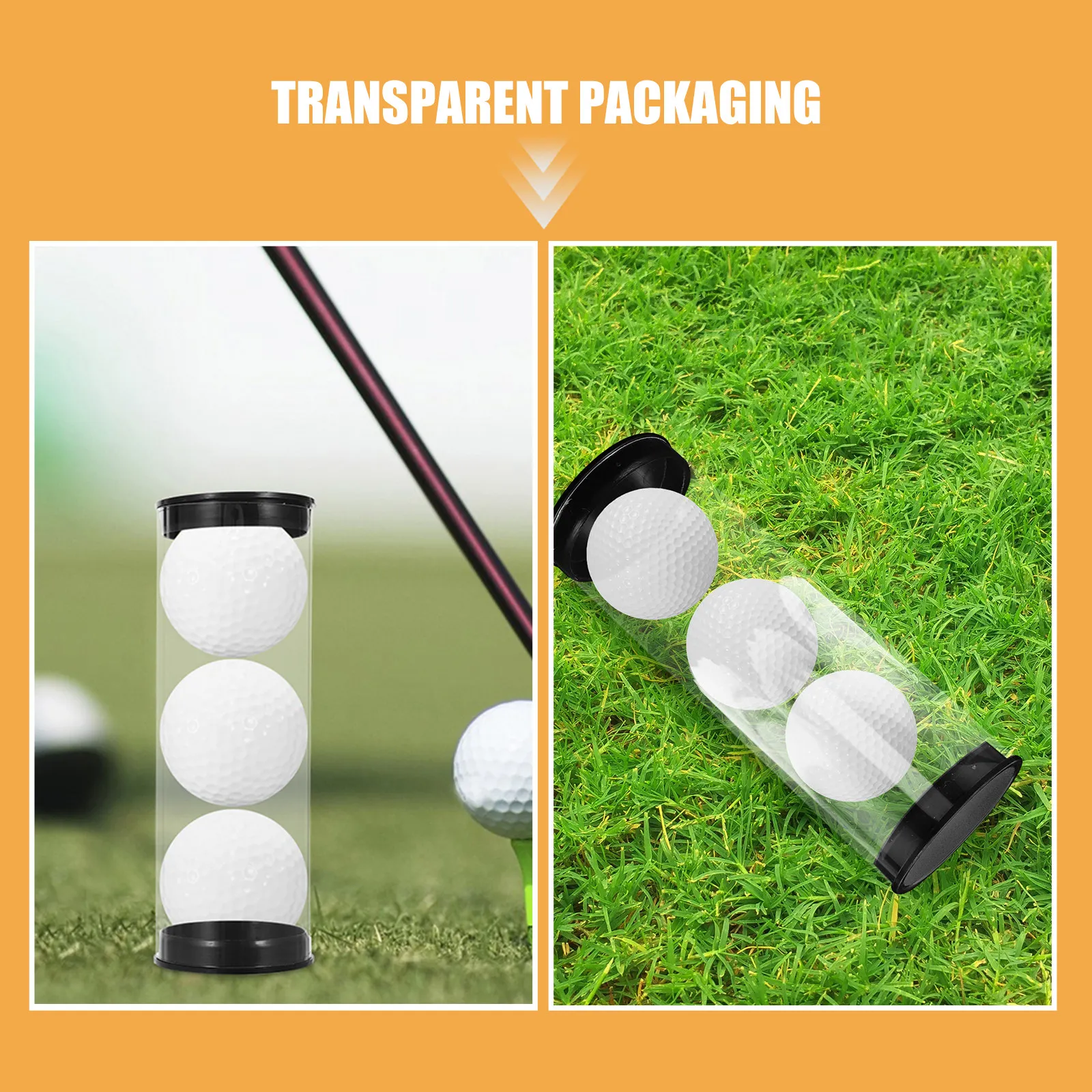 6Pcs Clear Golf Ball Container Cylindrical Display Case Seal for Safe Storage and Elegant Presentation Golf Ball