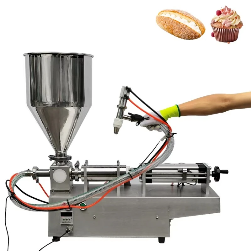 Automatic Pastry Filling Machine, Cream Injector for Puff Mochi Cake Bread Center Filling