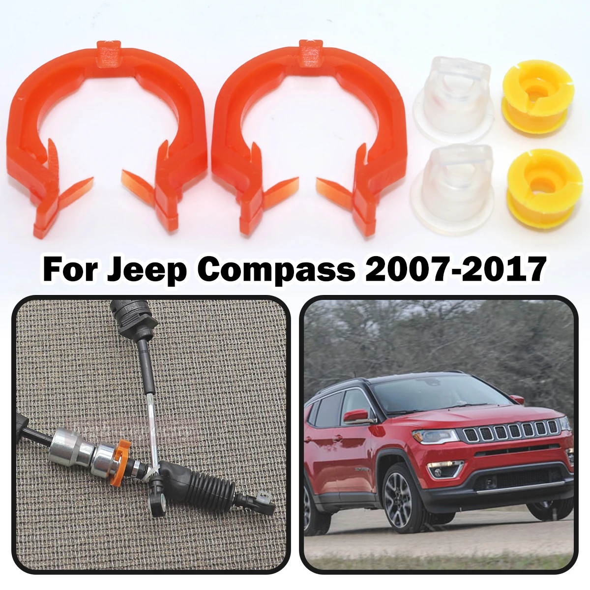 

For Jeep Compass 2007 - 2017 Auto Gearbox Pull Head Gear Shift Lever Cable Line Sleeve Transfer Case Shift Cable Retainer Clip