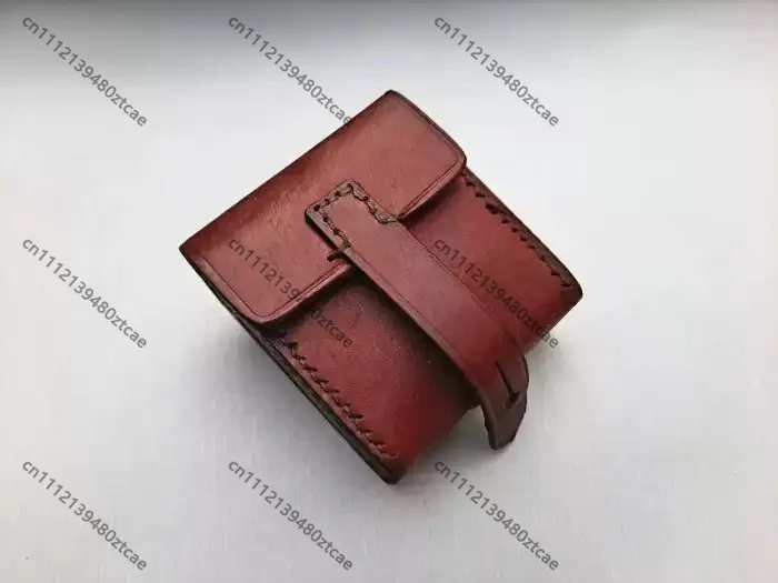 Vintage‑Style Cowhide Waist Pouch Leather Storage Case For Compass Lighter Sling Shot Beads Cosplay Prop Accessory