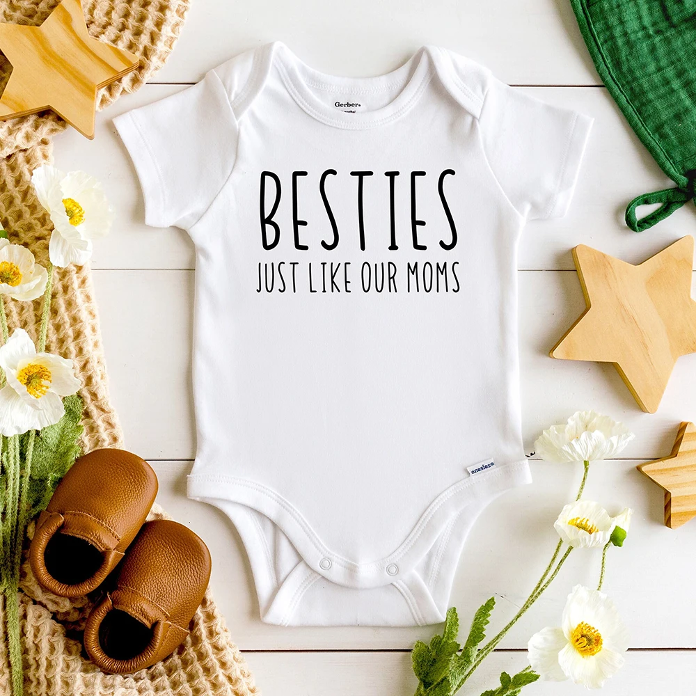 Besties Like Our Moms Baby Bodysuit Toddler Best Friends Outfit Girls Cute Clothes Baby Announcement Romper Newbron Shower Gift