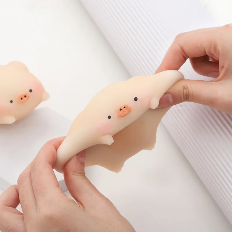 Juguete de cerdito rosa adorable para apretar, juguete antiestrés suave y blandito de cerdito, juguete de descompresión de mascota Kawaii, juguete sensorial para apretar