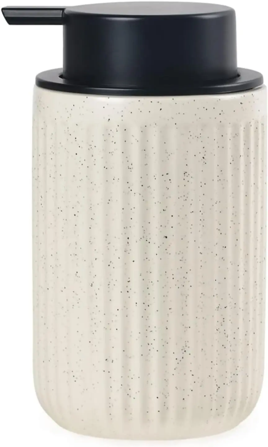 

Ceramic Hand Soap Dispenser with Rust-Proof Pump, Refillable Lotion Bottle for Kitchen and Bathroom, Beige