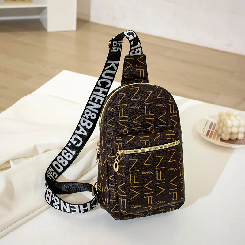 Trendy Women\'s Bag 2021 New Fashion and Elegant Letter Printing Chest Bag Casual Shoulder Bag Small Bag Bags for Women