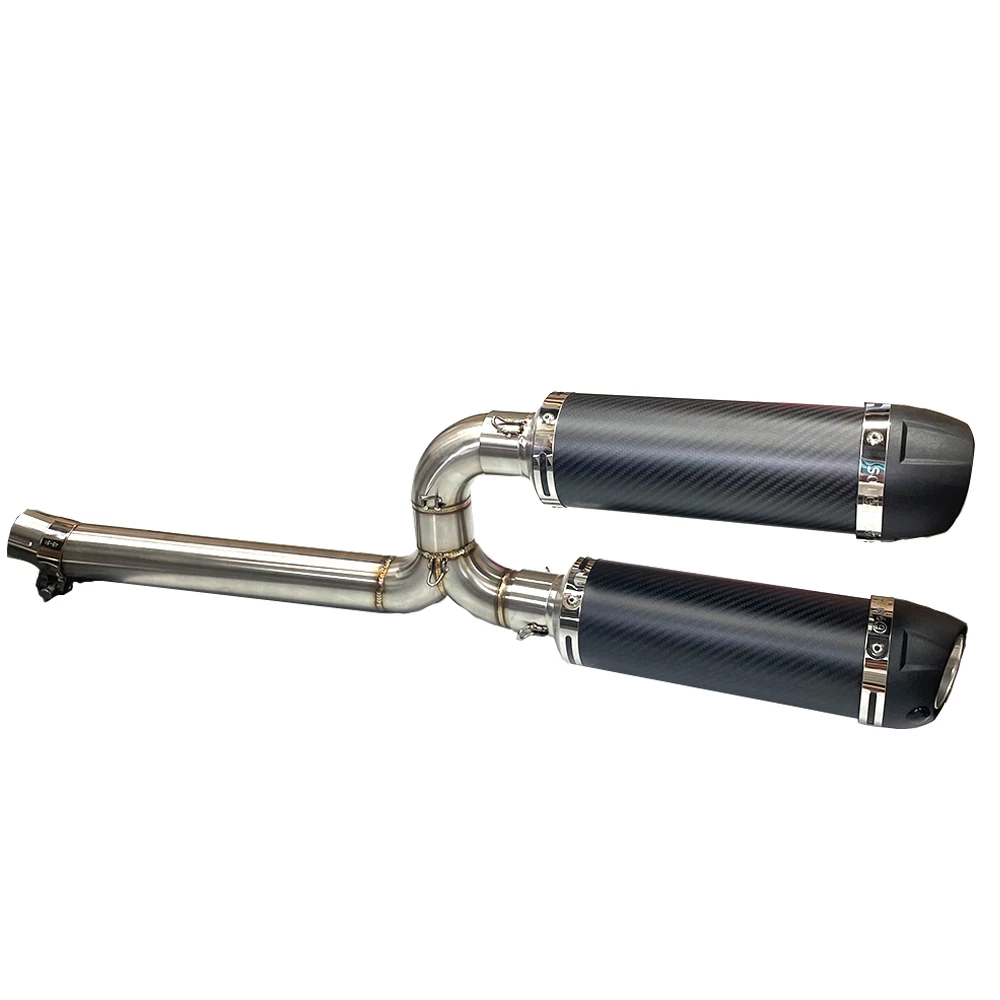 Slip On Motorrad Auspuff Carbon Faser Schalldämpfer Stecker Mittelrohr Komplettes System Für Yamaha FZ-6N FZ-6S FZ6 FZ6S FZ6N