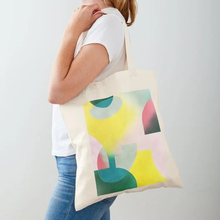 

Colorful Abstract Painting with Happy Colors Tote Bag Woman shopper bag Canvas stote bag shopping logo Beach