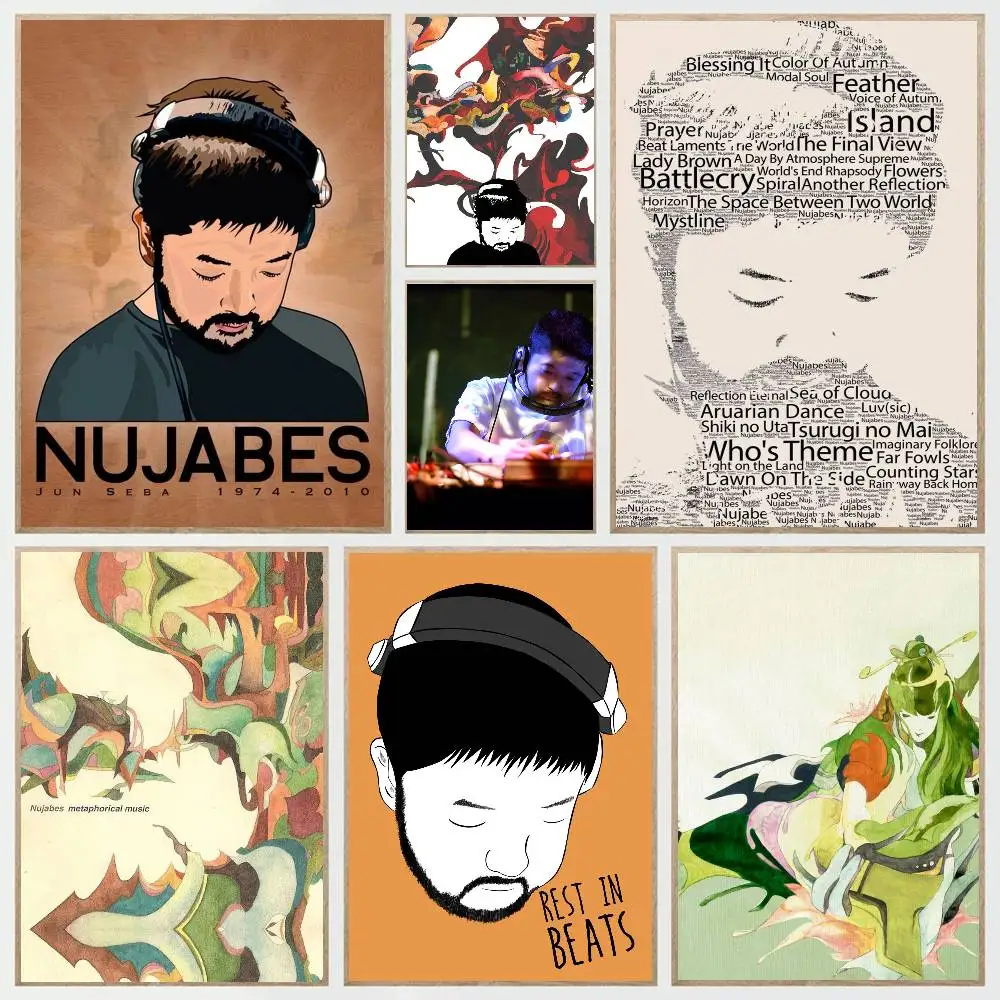 1pc N-Nujabes Album Poster Sticker Print Waterproof Wall Art