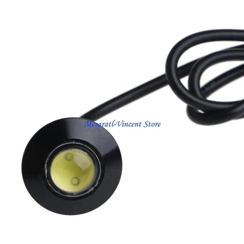 A70F 2Pcs 12V DRL Backup Daytime Running LED Light Spotlighting Eye Car Lamp Urtra Thin 23mm Light