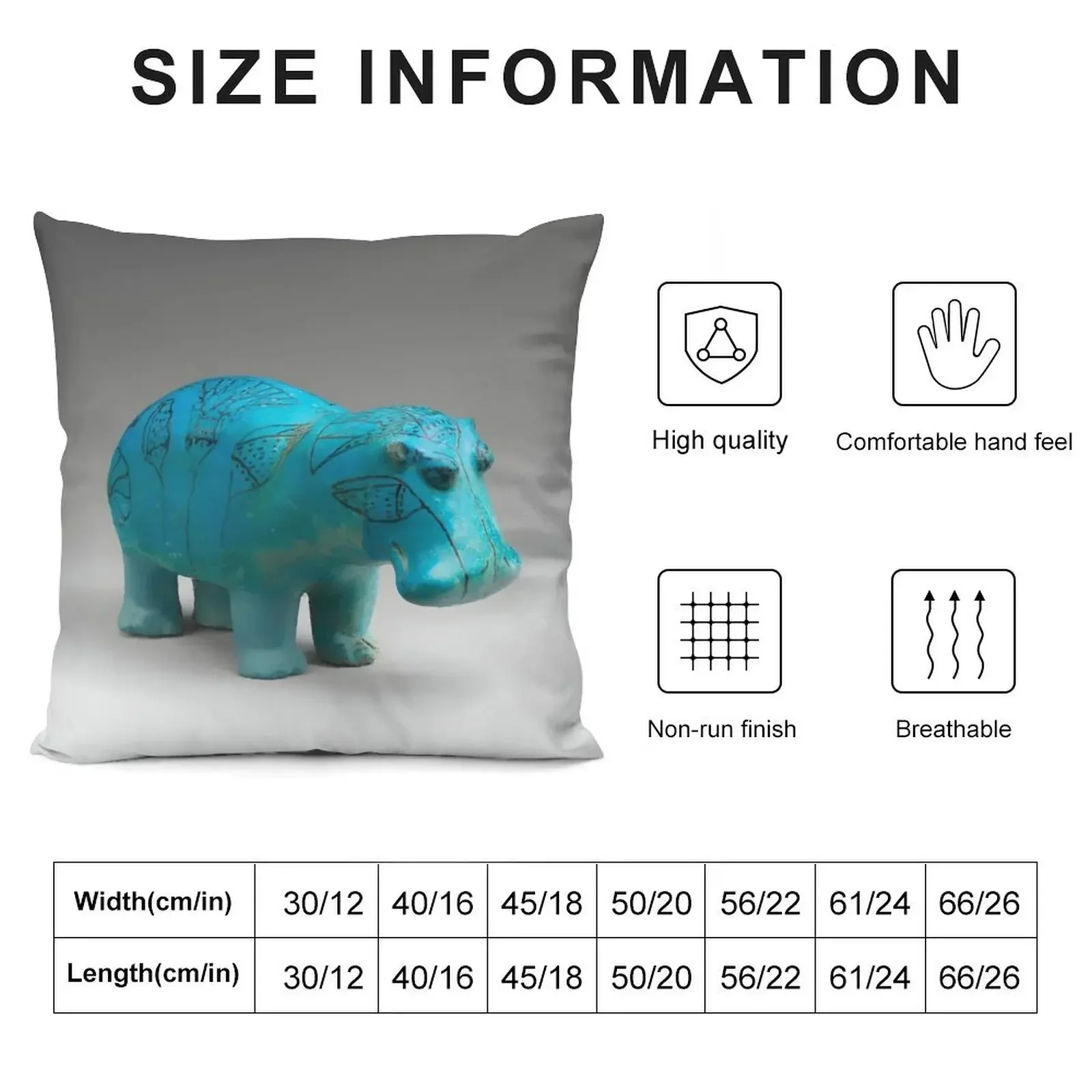 William the Hippo- Ancient Egyptian figurine Throw Pillow Anime bed pillows pillow