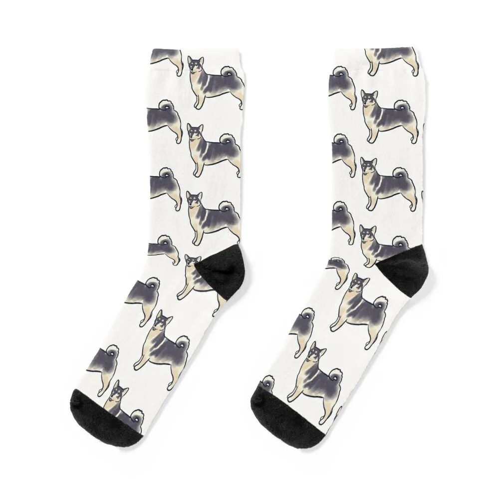 

Cute Swedish Vallhund illustration Socks Antiskid soccer man Lots Stockings Man Socks Women's