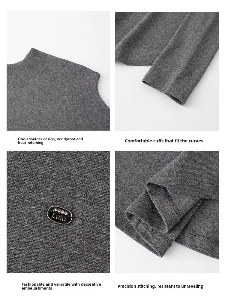 เสื้อยืดแขนยาวผู้หญิง ดีไซน์เข้ารูป สำหรับฤดูใบไม้ร่วงและฤดูหนาว ใส่เป็นเสื้อตัวในหรือเสื้อตัวนอก นุ่มสบาย