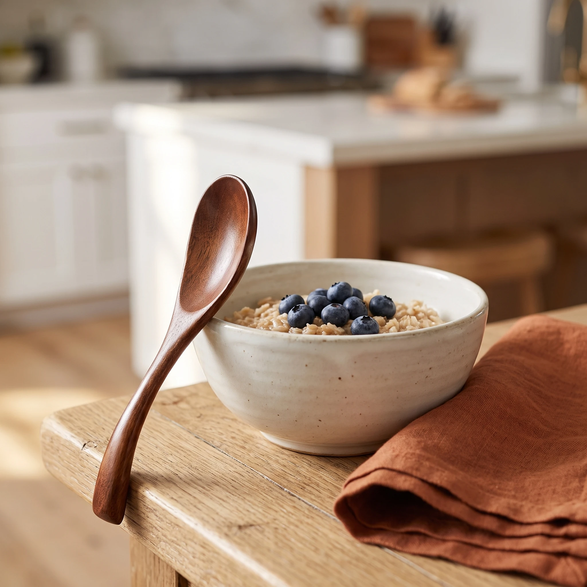 Extra Deep Bowl Wooden Spoon with Ergonomic Long Handle, Anti-Scald Heat Resistant Nanmu Spoon for Soup, Ramen, Cereal & Dessert, Smooth Polished Durable Kitchen Utensil