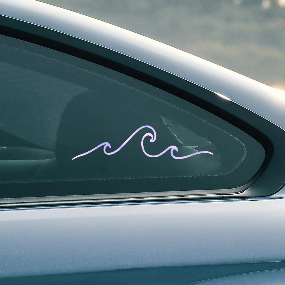 For Camper RV Decal Wave Vinyl Sticker Beach Sunset Decals Car Window Decoration, Sunset Over Ocean Scene Stickers Laptop Decor