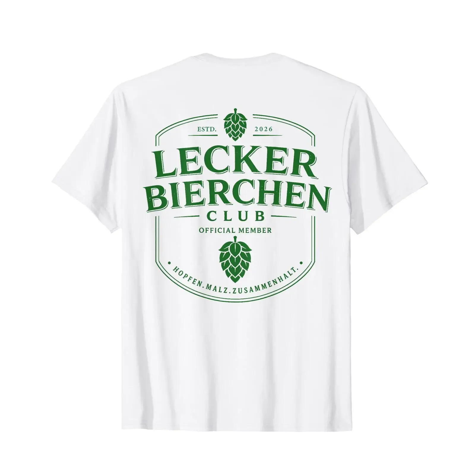 Lecker Bierchen Club Backprint T Shirt vintage Washed streetwear designer clothes Casual Comfortable Breathable Versatile