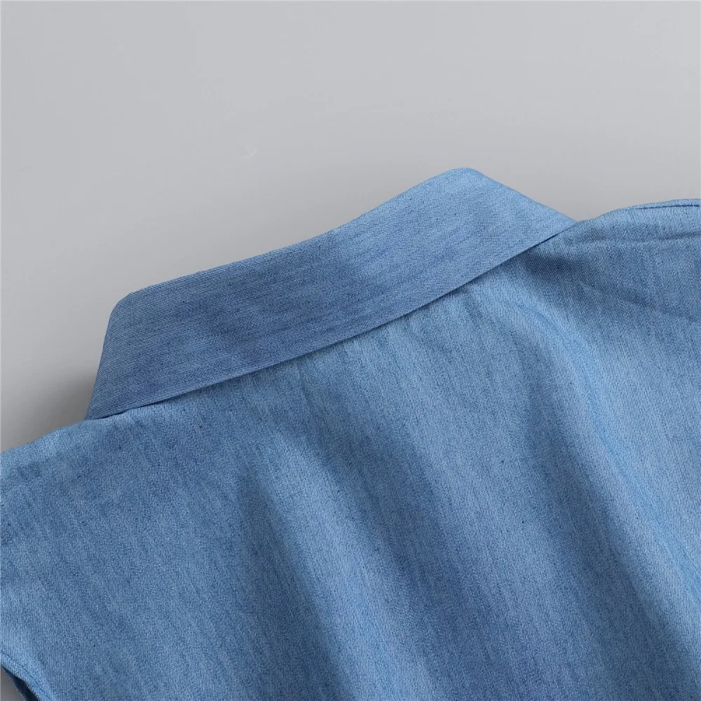 Adjustable Straps Denim Fake Collar Round Neck All-match Detachable Collar Solid Color Clothes Accessories