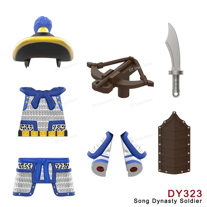 جنود الدرع الثقيل القديم عمل أرقام سلالة سونغ الجنوبية الذهب الفضة الأسود درع اللبنات لغز لعب هدايا الاطفال