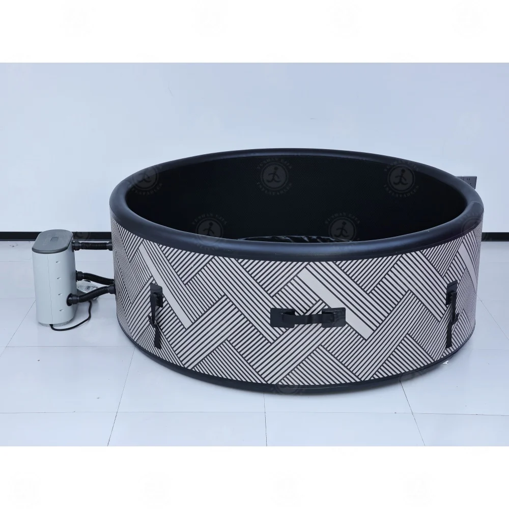 STLF 2 متر حجم مخصص في الهواء الطلق المحمولة نفخ Airjet حوض استحمام ساخن مستدير سبا بولي كلوريد الفينيل 4-6 شخص سبا حمام مع طائرات فقاعة الهواء #1