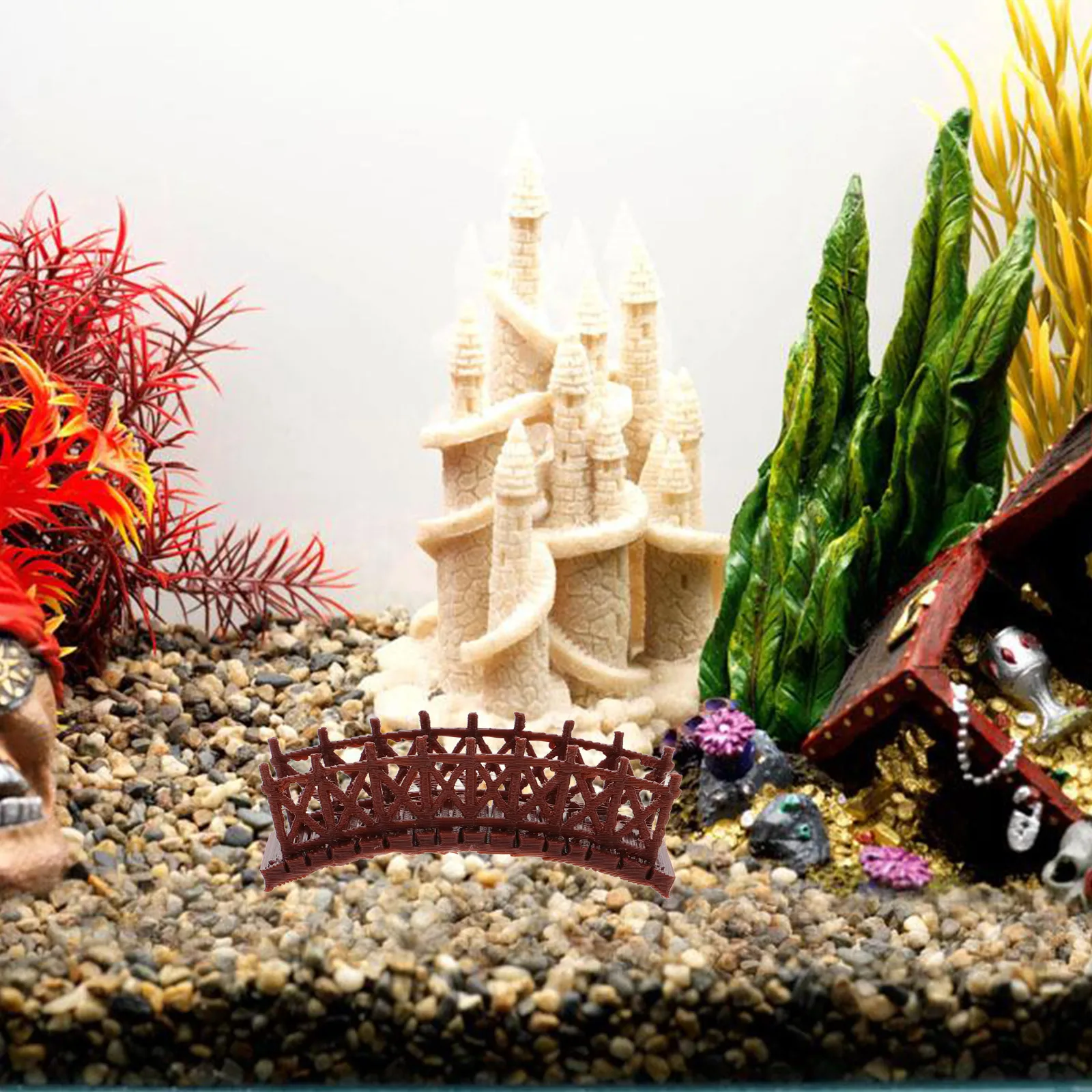 

2 Pcs Micro Landscape Ornament Bridge Shaped Garden Decor Mini Accessory Outdoor Scene Plastic Fish Tank Decoration