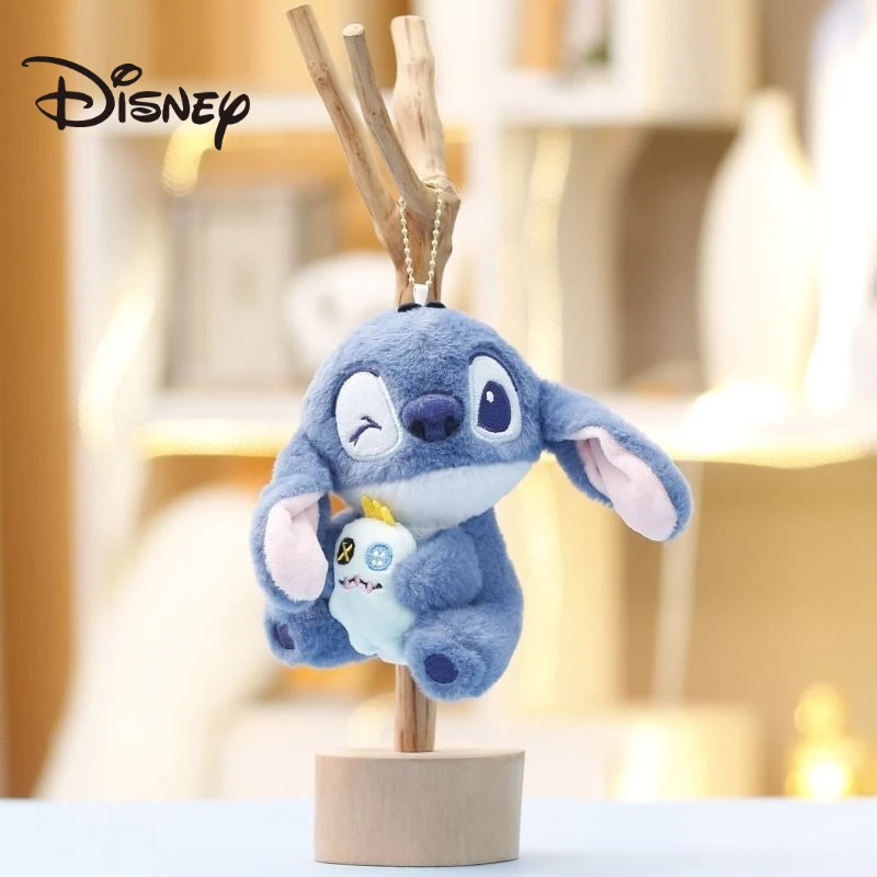 ديزني غرزة أفخم دمية قلادة Kawaii الكرتون أنيمي التطريز الاكسسوارات حقيبة معلقة اكسسوارات المفاتيح الرجال والنساء هدية