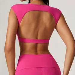 Sleeveless Sports Shirts Breathable Workout Tops Fitness Sportswear Female Backless Yoga Clothing Sport Crop Tops Women Gym Top