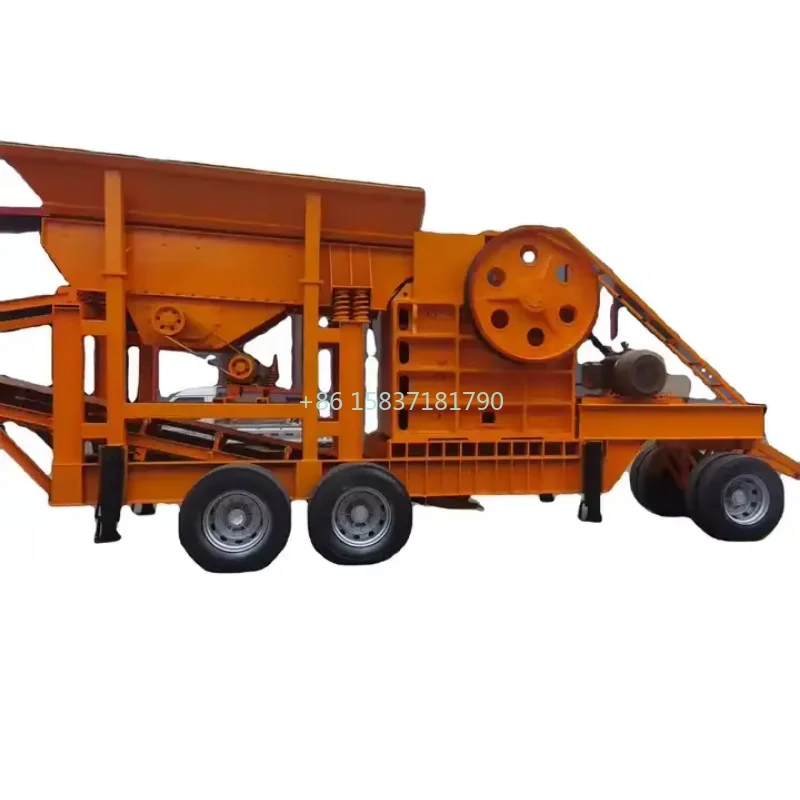 China Supplier Ore Rock Crushing Station Portable Mini Gravel Jaw Stone Crusher Machine Price Small Mobile Gold Ore Rock Hammer