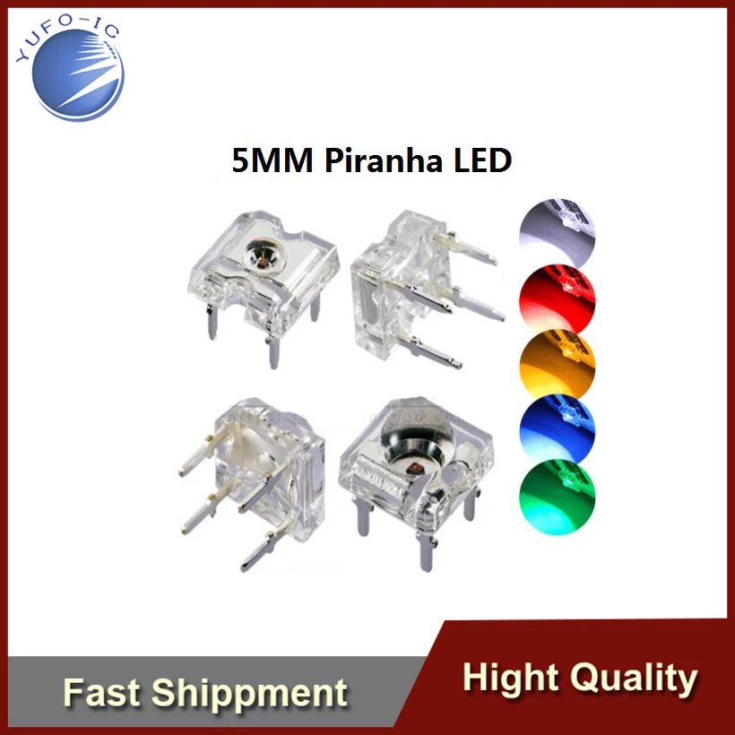 5Pcs 5mm LED Diode Light-Emitting-Diodes 4-pins Diodos Brightness 5mm F5 Piranha LED White RED Blue Yellow Amber Clear