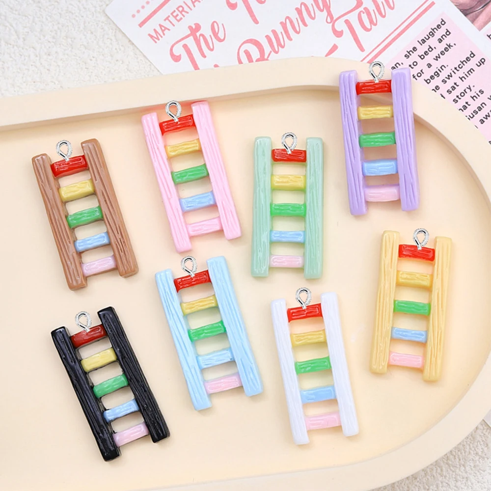 10PCS Shiny Colored Ladder Series Flat Back Charms For Earrings Bracelet Hairpin DIY Jewelry Pendants Decoration Accessories