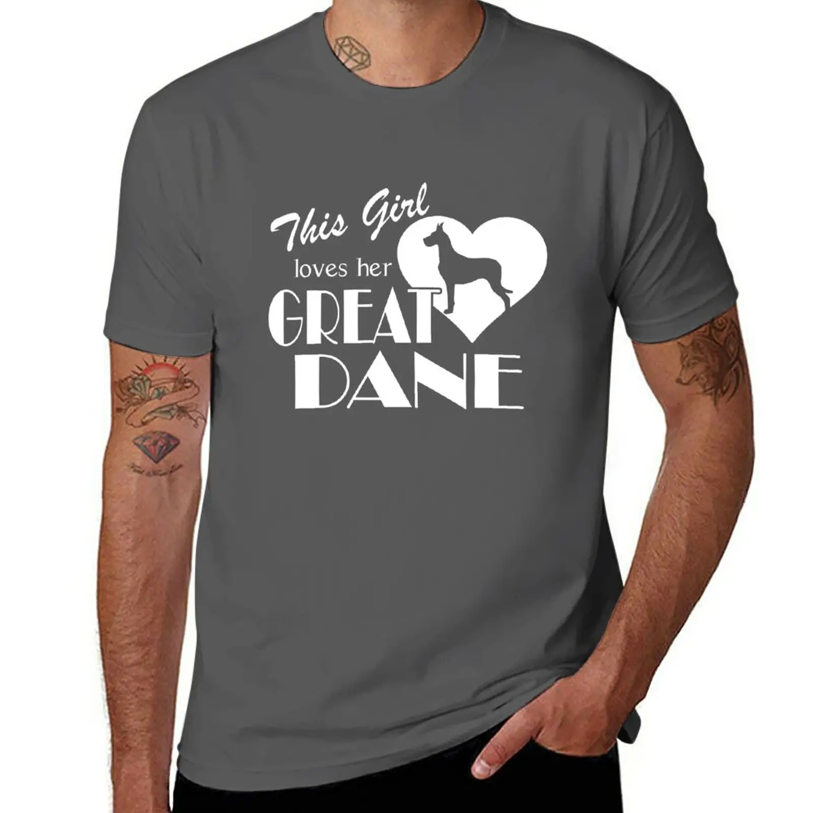 This Girl Loves Her Great Dane T-Shirt vintage customs plain plus size tops mens t shirt graphic