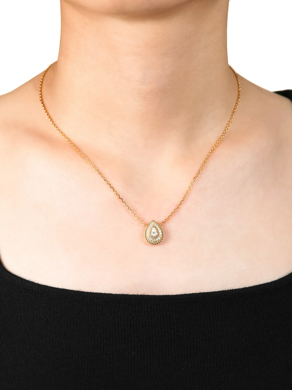 

APIR 18K Gold Silver Plated 5A Zircon Exquisite Water Drop Necklaces for Women Anniversary Chains Necklace Luxury Jewelry
