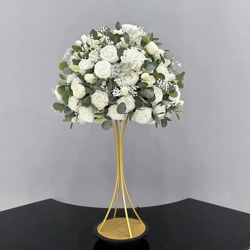

Any Size Greenery and White Rose Table Decoration Centerpieces Artificial Flower Centerpieces for Wedding
