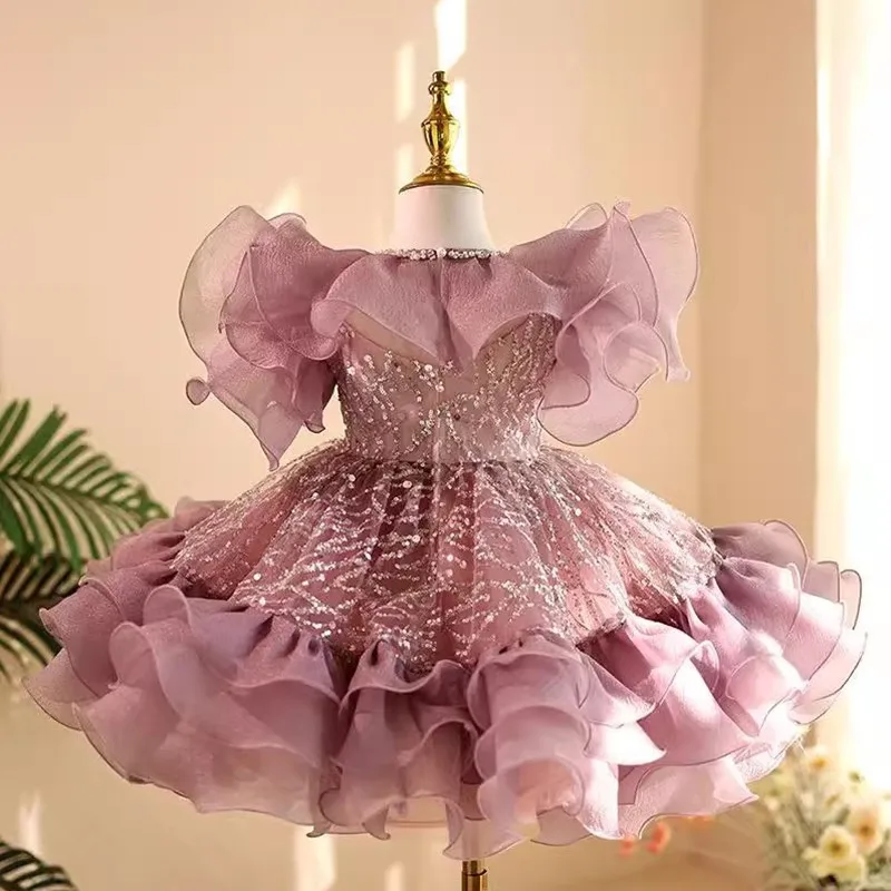 High-End Children's Princess Costume Host Piano Performance Wedding Birthday Party Dresses For Girls A4419 Bridesmaid Dresses