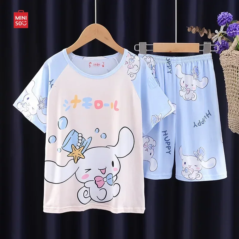 

Miniso 2024 Summer Children's Pajama Set Kawaii Children's Clothing Anime Boy Child Set Kids Clothes Kids Casual Homewear Cotton