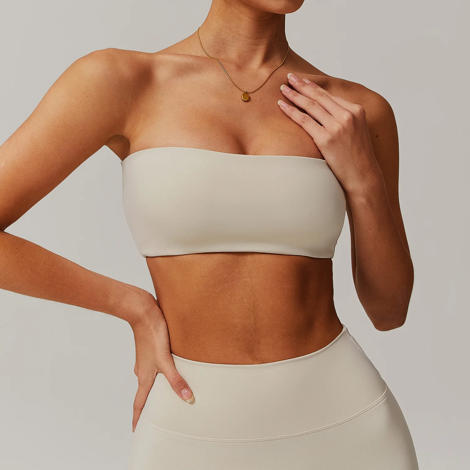 Sports Underwear Women Fitness Bra Intimate Strapless Bustier Bandeau Breathable Wrapped Chest Sports Bra Fitness Tops Yoga Bra image 5