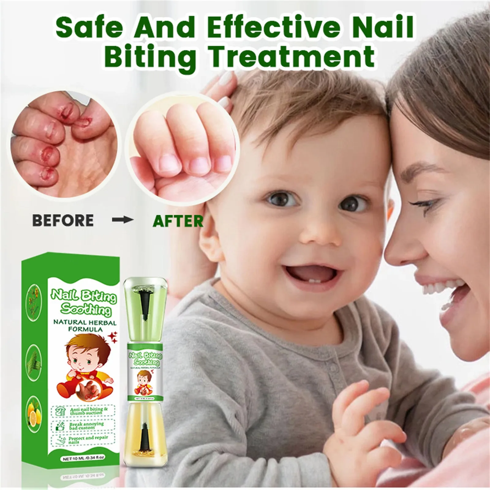 10ml Stop Nail Biting Water, Bitter Nail Water Helps Correct Nail Biting Behavior, Safty Thumb Sucking Stop For Kids Children