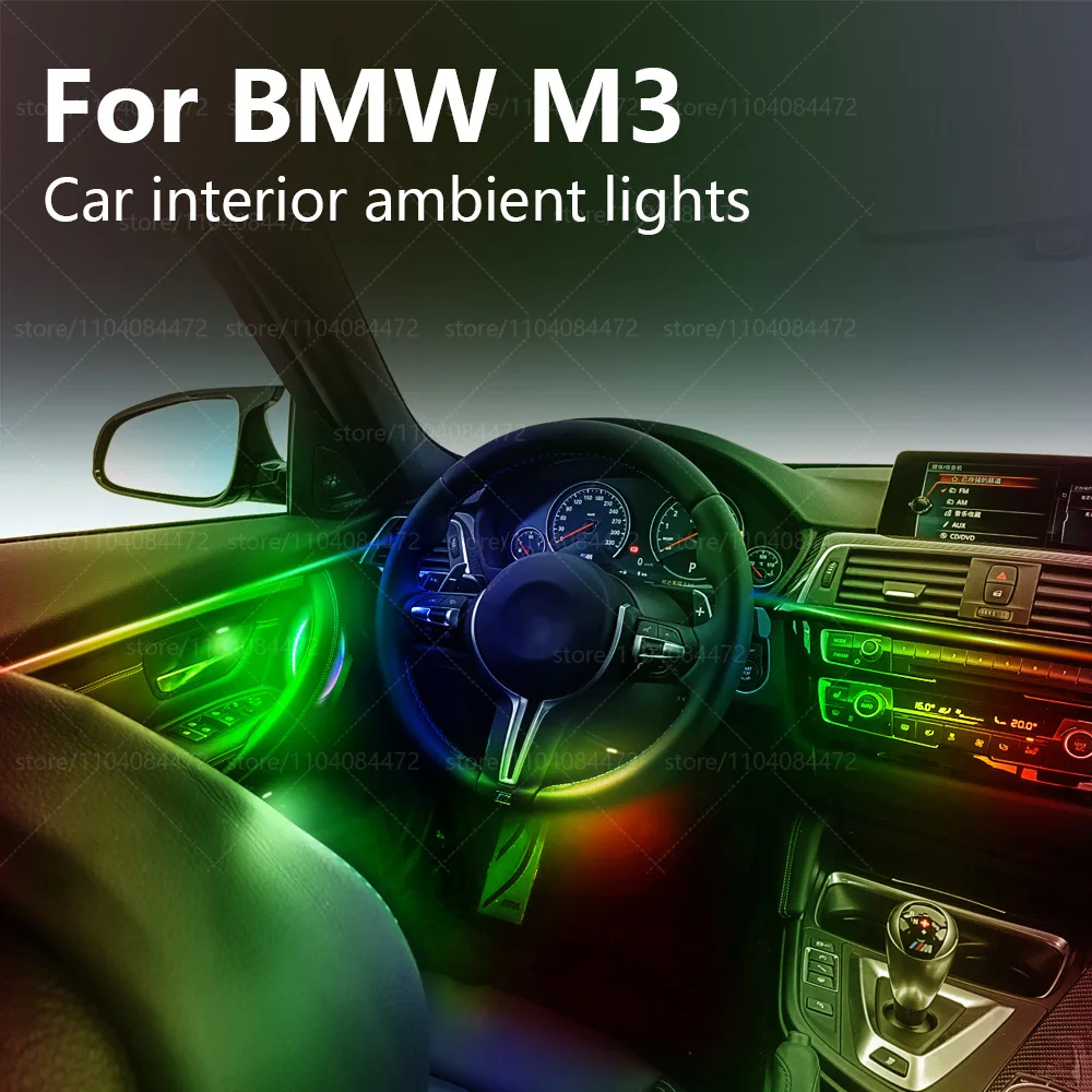 

Для BMW M3 F80/G80 22in1 RGB интерьер автомобиля акриловые автомобильные окружающие освещение RGB скрытая акриловая полоса украшения атмосферные аксессуары