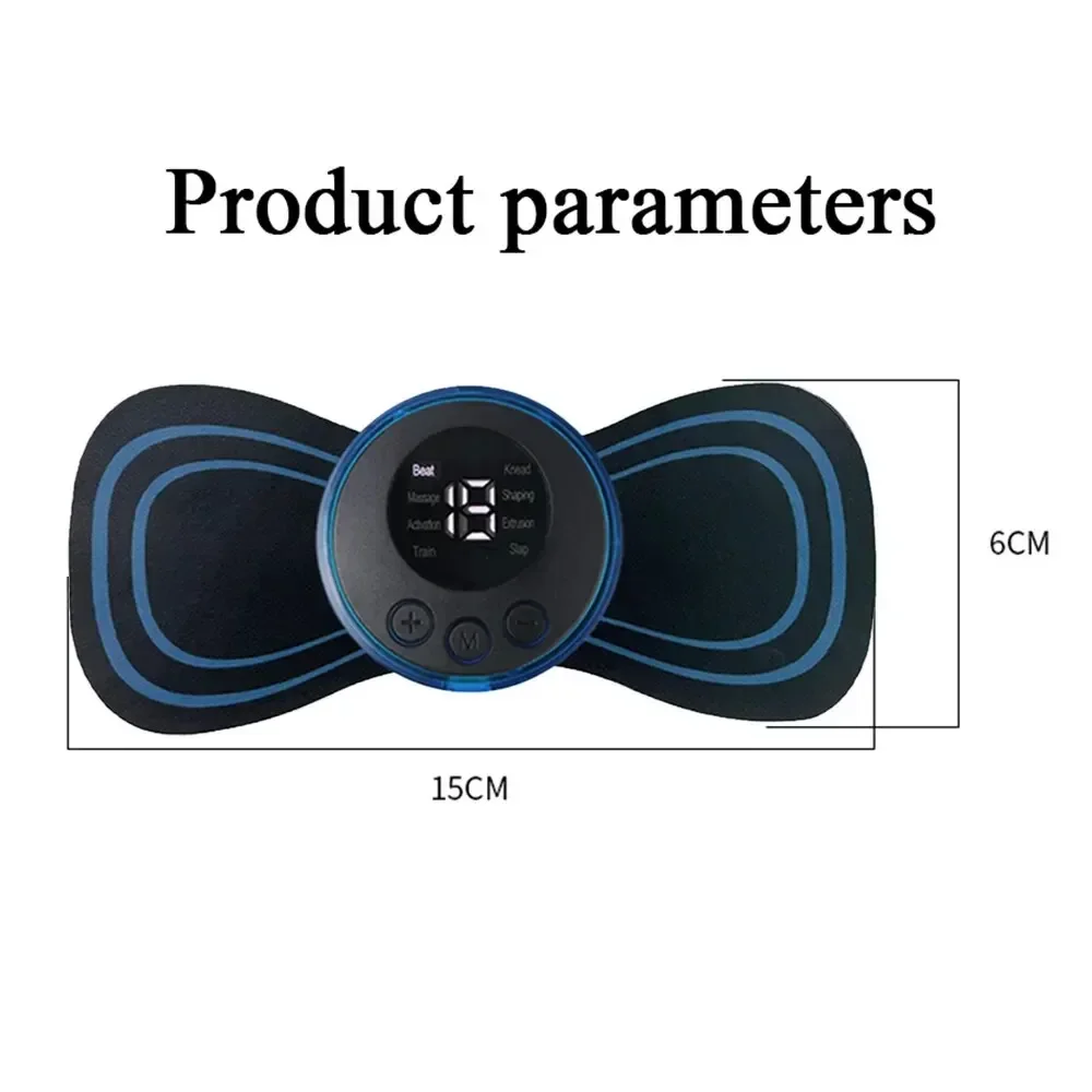 Lcd Display Ems Nek Massage Elektrische Massager Cervicale Nek Rug Patch 8 Mode Puls Spierstimulator Draagbare Verlichting Pijn