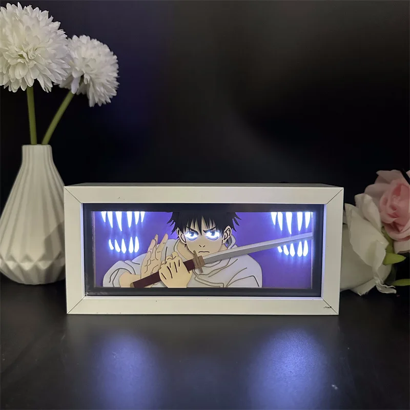 Paper Cut Shadow Box Jujutsu Kaisen Sukuna Led Light For Bedroom Desk Decor Manga Birthday Gift Table Lamps Satoru Gojo Lightbox