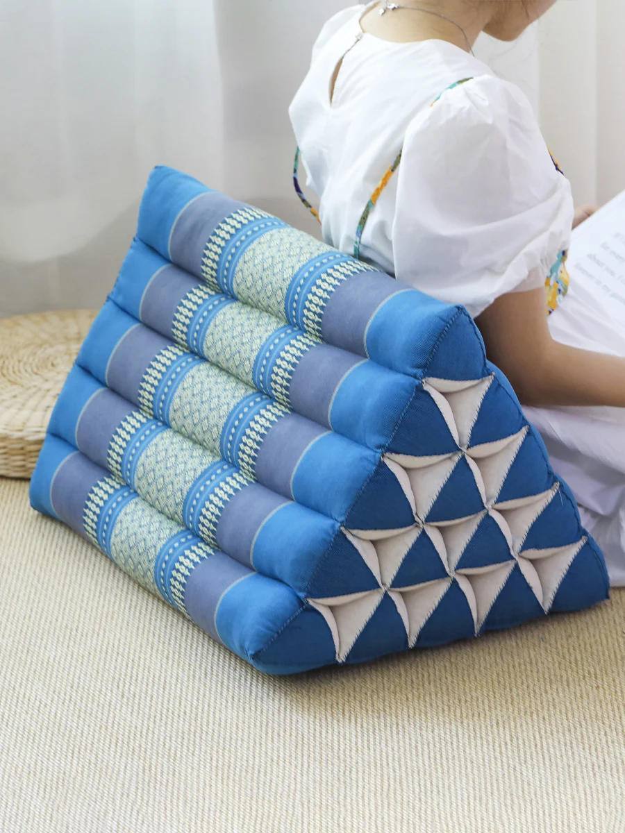 Cotton triangle cushion for household living room, sofa, large backrest, bay window, bedroom, waist pillow, tatami pillow