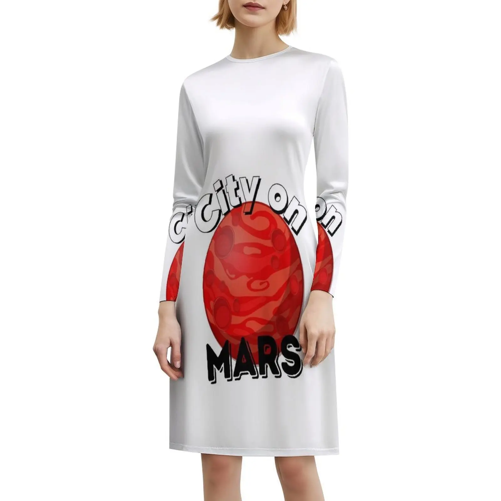 فستان City On Sweetheart ذو فتحة عنق أنيقة للحفلات الصيفية للنساء City On Colony Planet Martian Space فستان نسائي أحمر #6