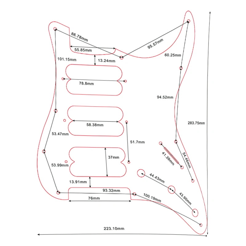 Pleroo Custom Parts -For Fender American Mexican Standard Strat HHH Humbucker St 11 Holes Guitar Pickguard